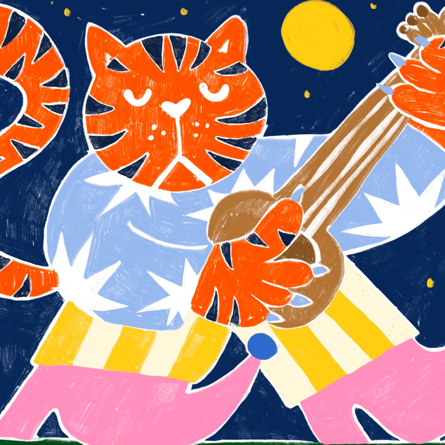 The Happy Tiger 🐯 Name Illustration