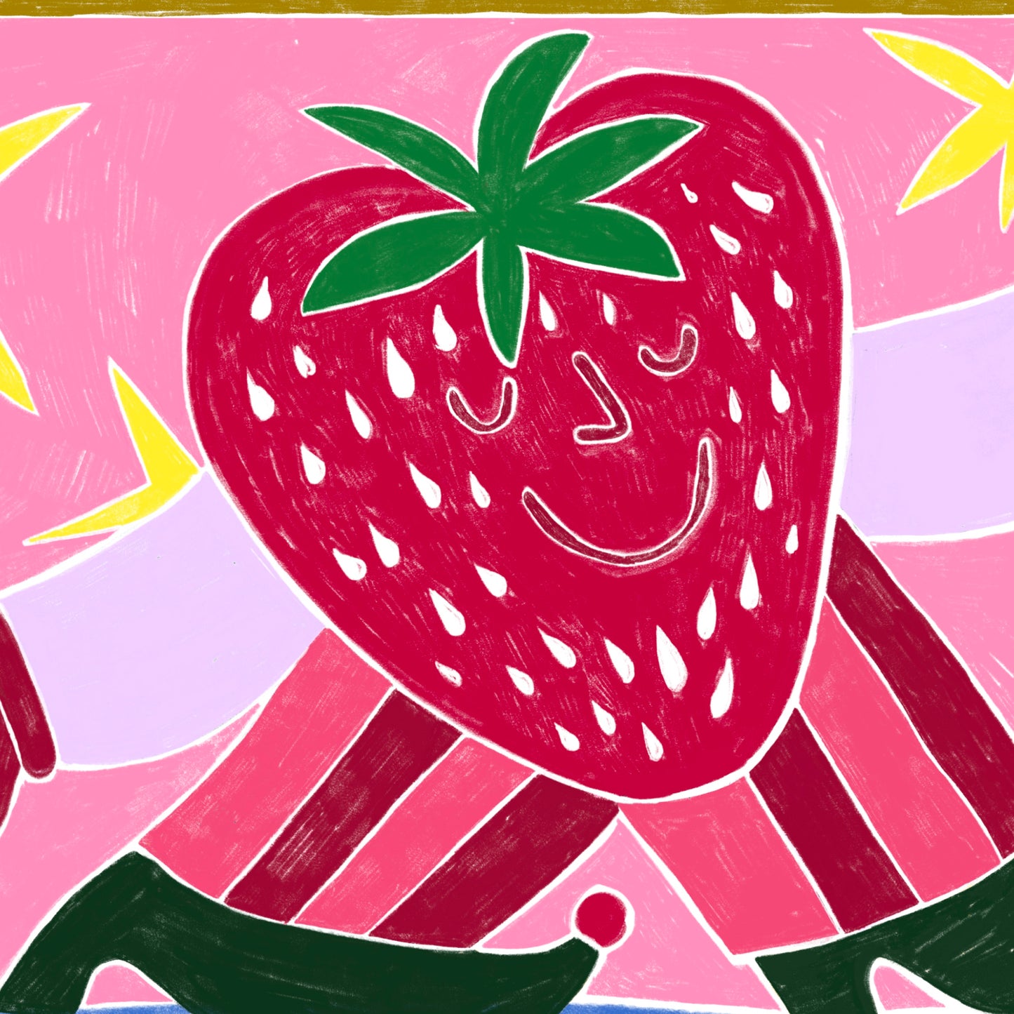 The Happy Stawberry 🍓 Name Illustration