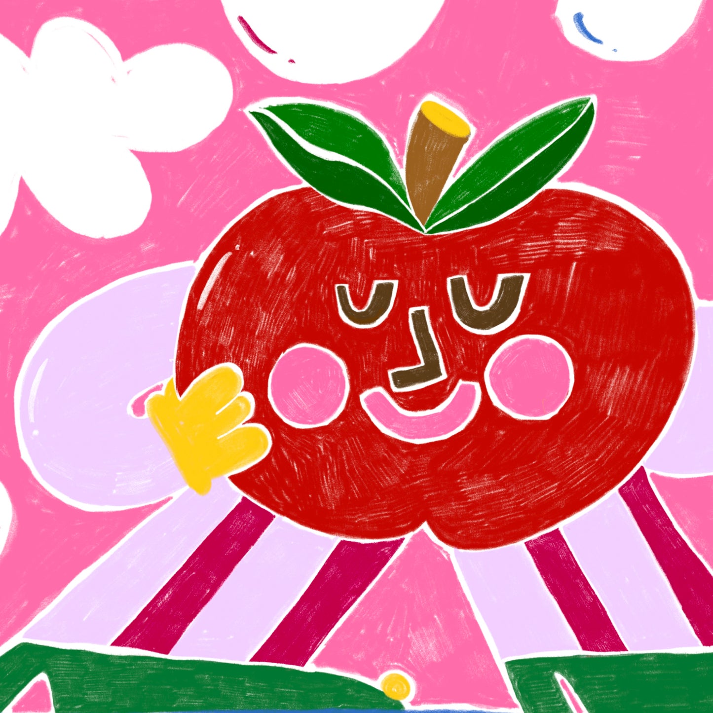 The Happy Apple 🍎 Name Illustration