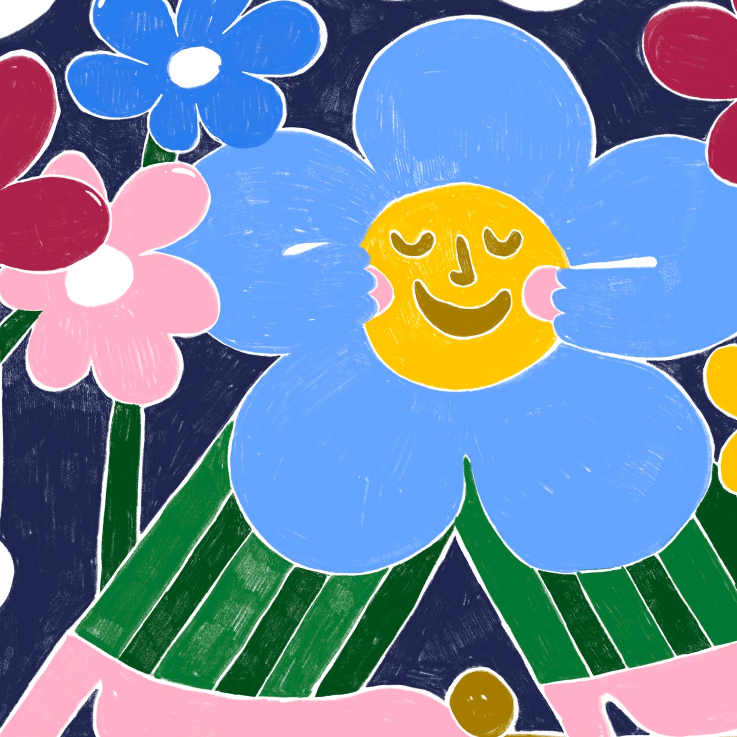 The Happy Flower 🌼 Name Illustration