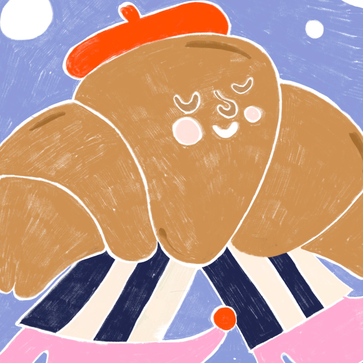 The walking Croissant  🥐 Name Illustration